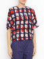 Шелковая блуза с принтом геометрия Barba Napoli  –  МодельВерхНиз