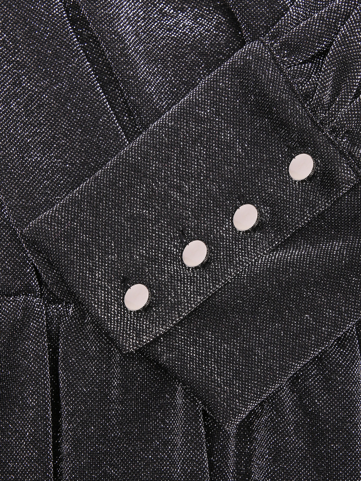 Платье-мини с люрексом на запах SILVIAN HEACH  –  Деталь1  – Цвет:  Серый