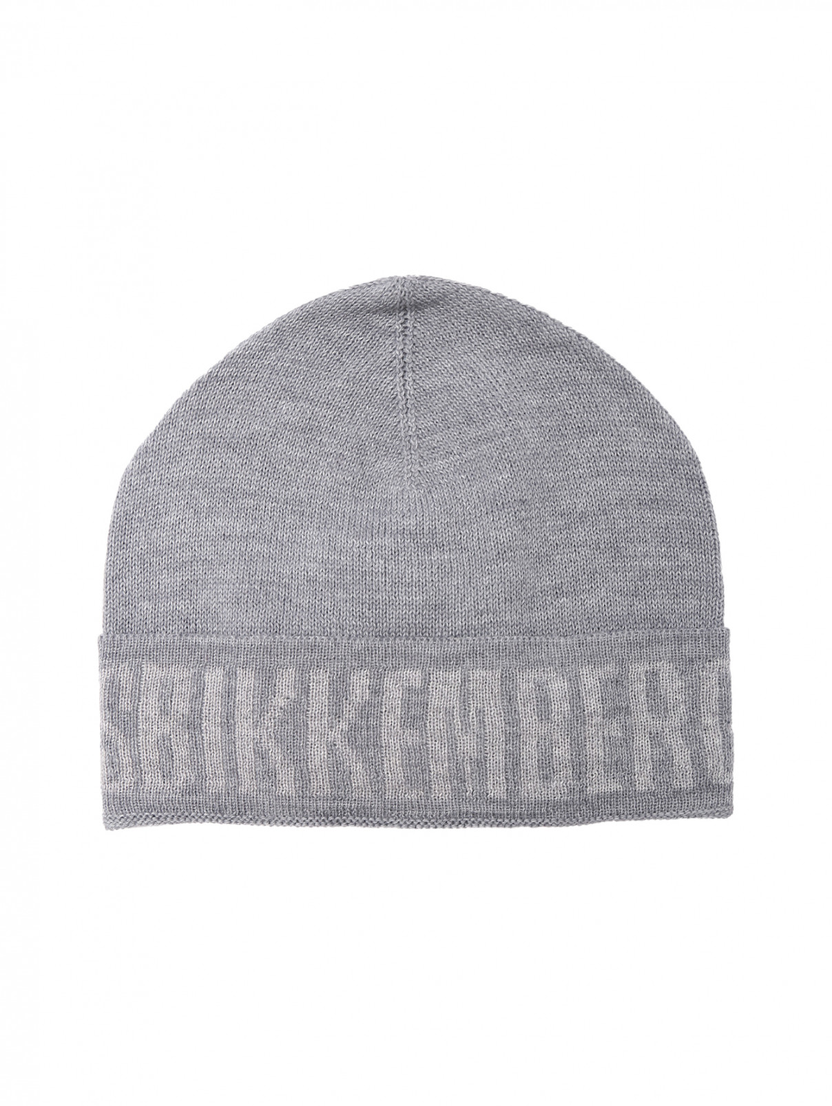 Шапка из смешанной шерсти с логотипом Bikkembergs  –  Общий вид  – Цвет:  Серый