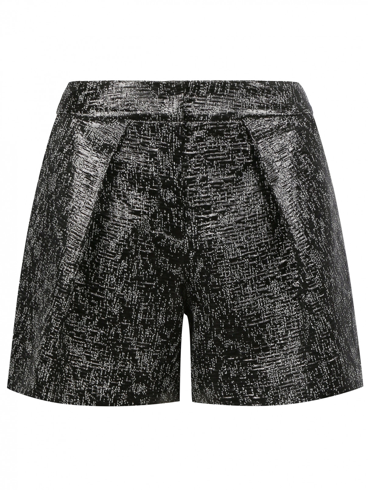 Свободные короткие шорты с узором Kira Plastinina  –  Общий вид  – Цвет:  Черный