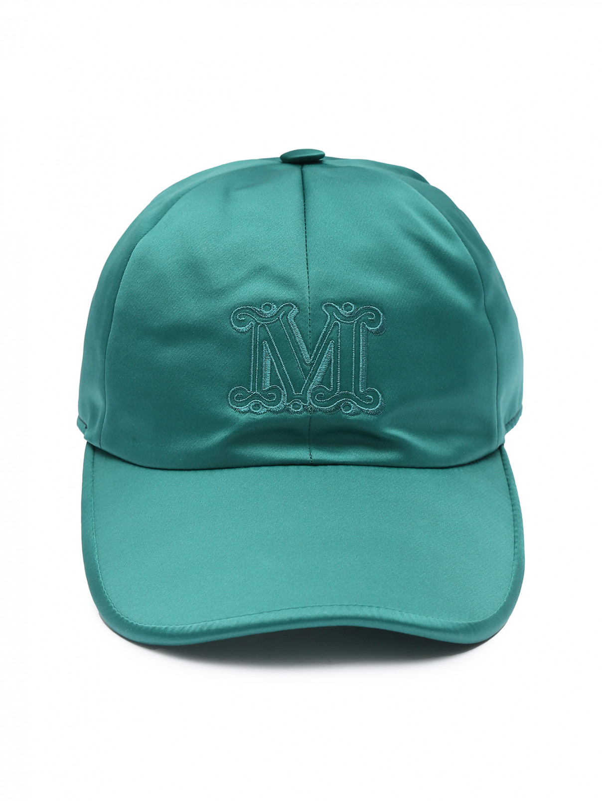 Однотонная кепка с логотипом Max Mara  –  Обтравка1  – Цвет:  Зеленый