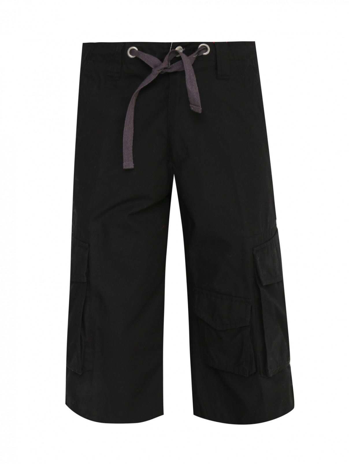 Шорты из хлопка с накладными карманами I Pinco Pallino  –  Общий вид  – Цвет:  Черный