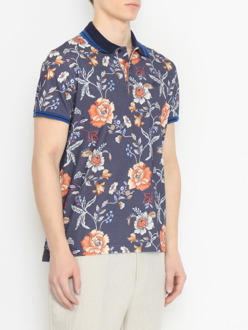 Поло из хлопка с короткими рукавами Etro - МодельВерхНиз