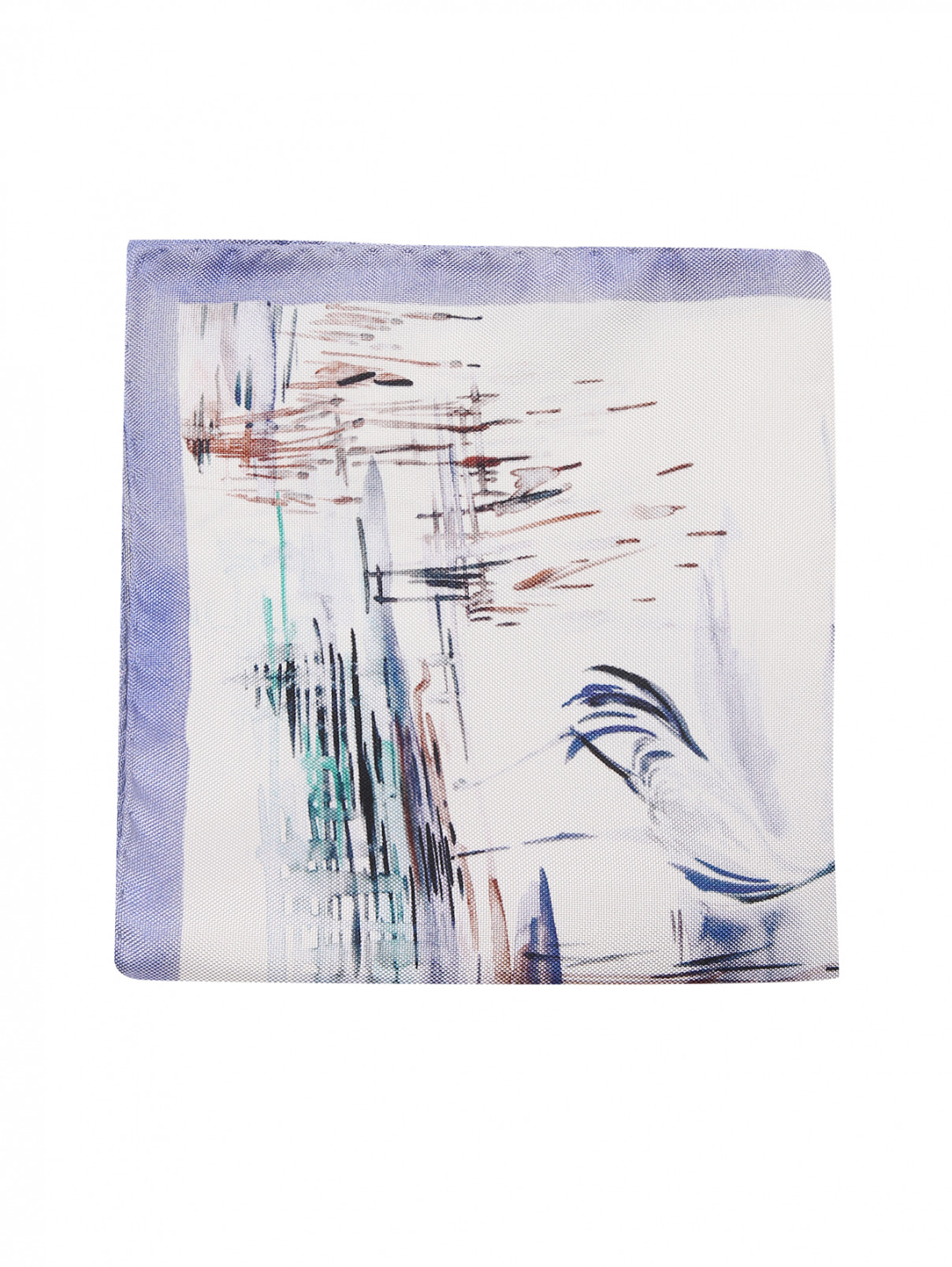 Платок из шелка с узором Eton  –  Общий вид  – Цвет:  Белый