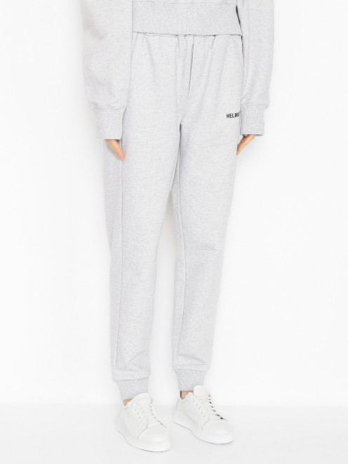 Трикотажные брюки с логотипом Helmut Lang - МодельВерхНиз