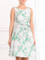 Платье-мини с цветочным узором и поясом P.A.R.O.S.H.  –  Модель Верх-Низ