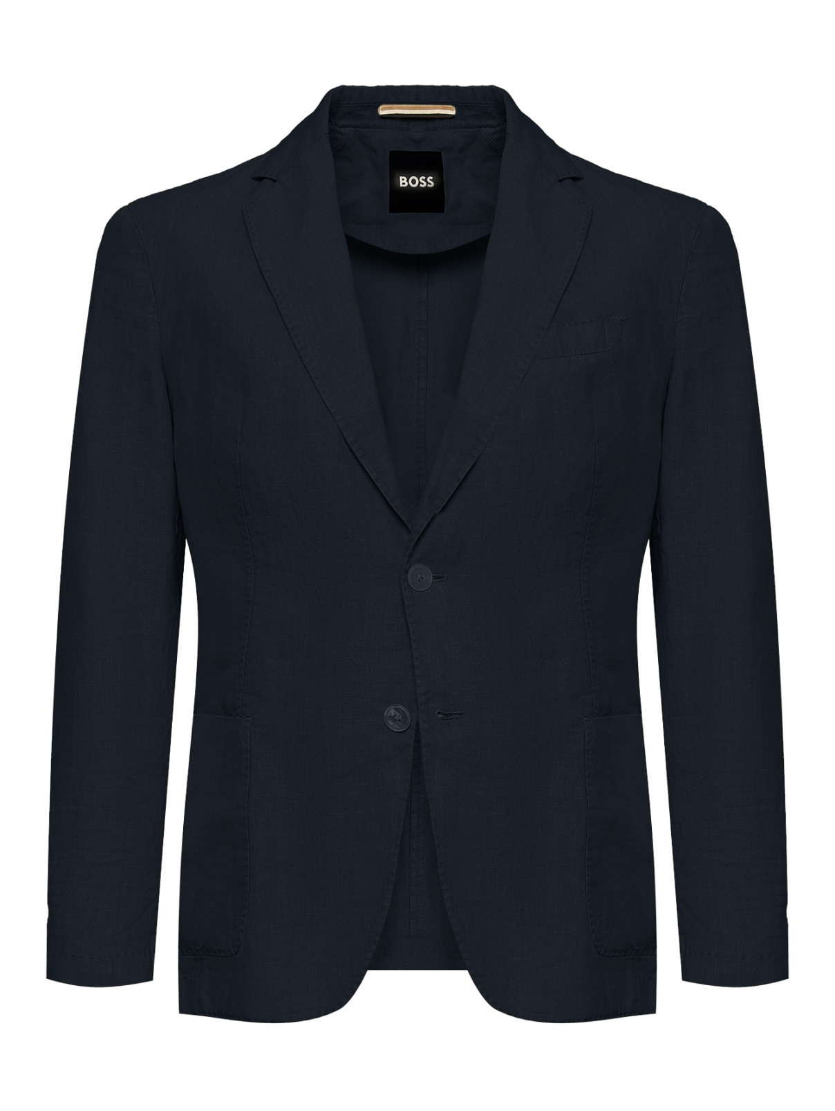Пиджак из льна Boss  –  Общий вид  – Цвет:  Синий