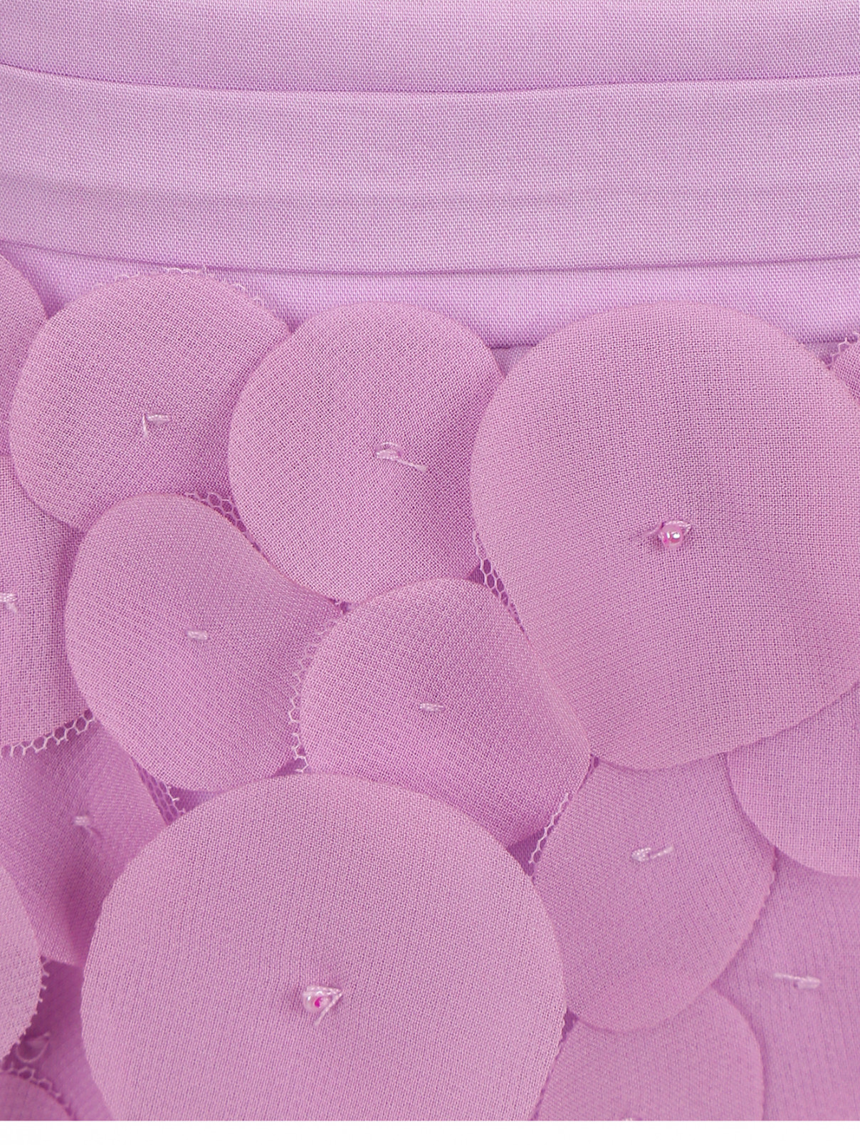 Юбка-трапеция расшитая лоскутами шифона и бисером Armani Junior  –  Деталь  – Цвет:  Фиолетовый