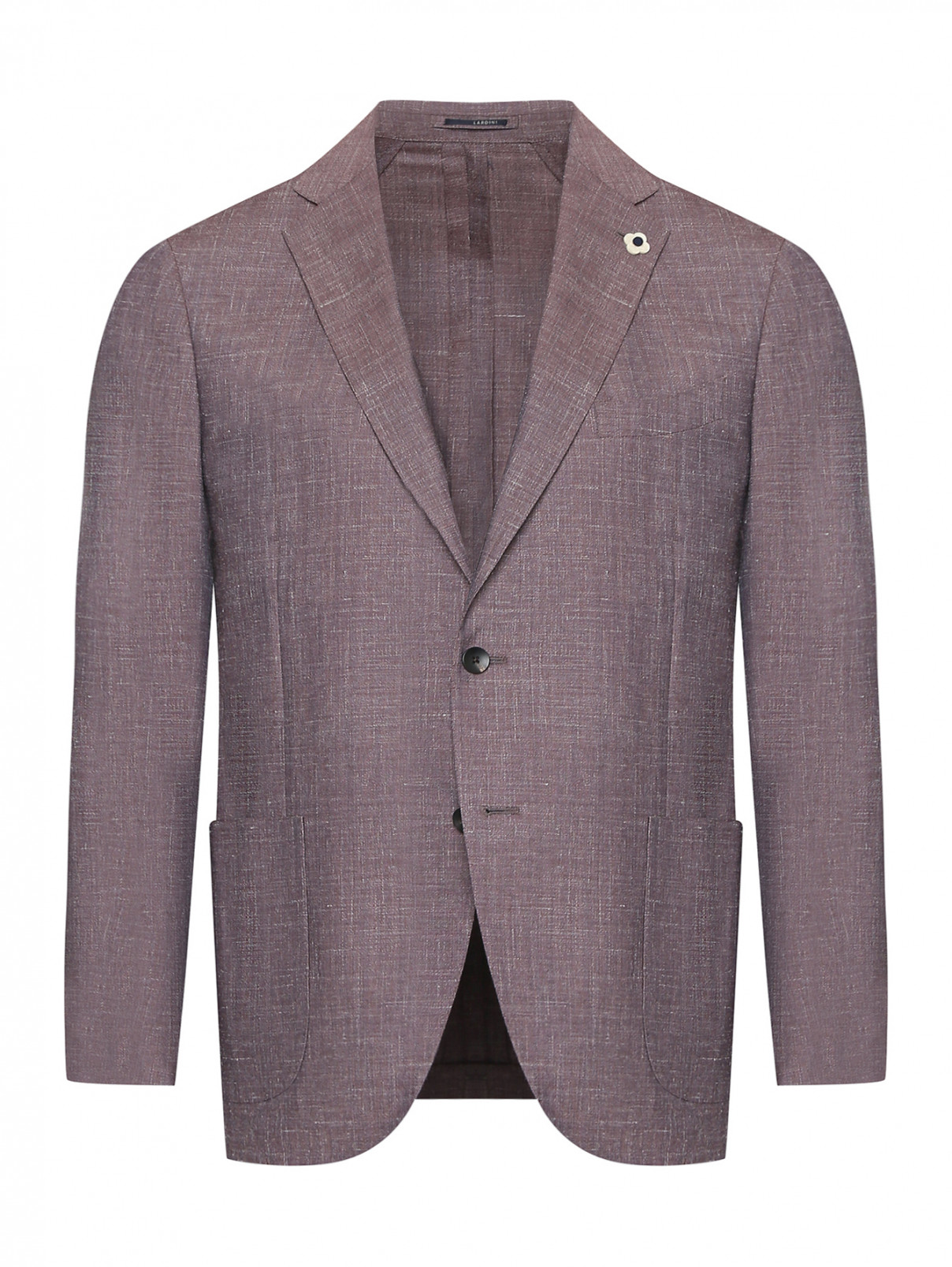 Пиджак из шерсти с узором LARDINI  –  Общий вид  – Цвет:  Фиолетовый