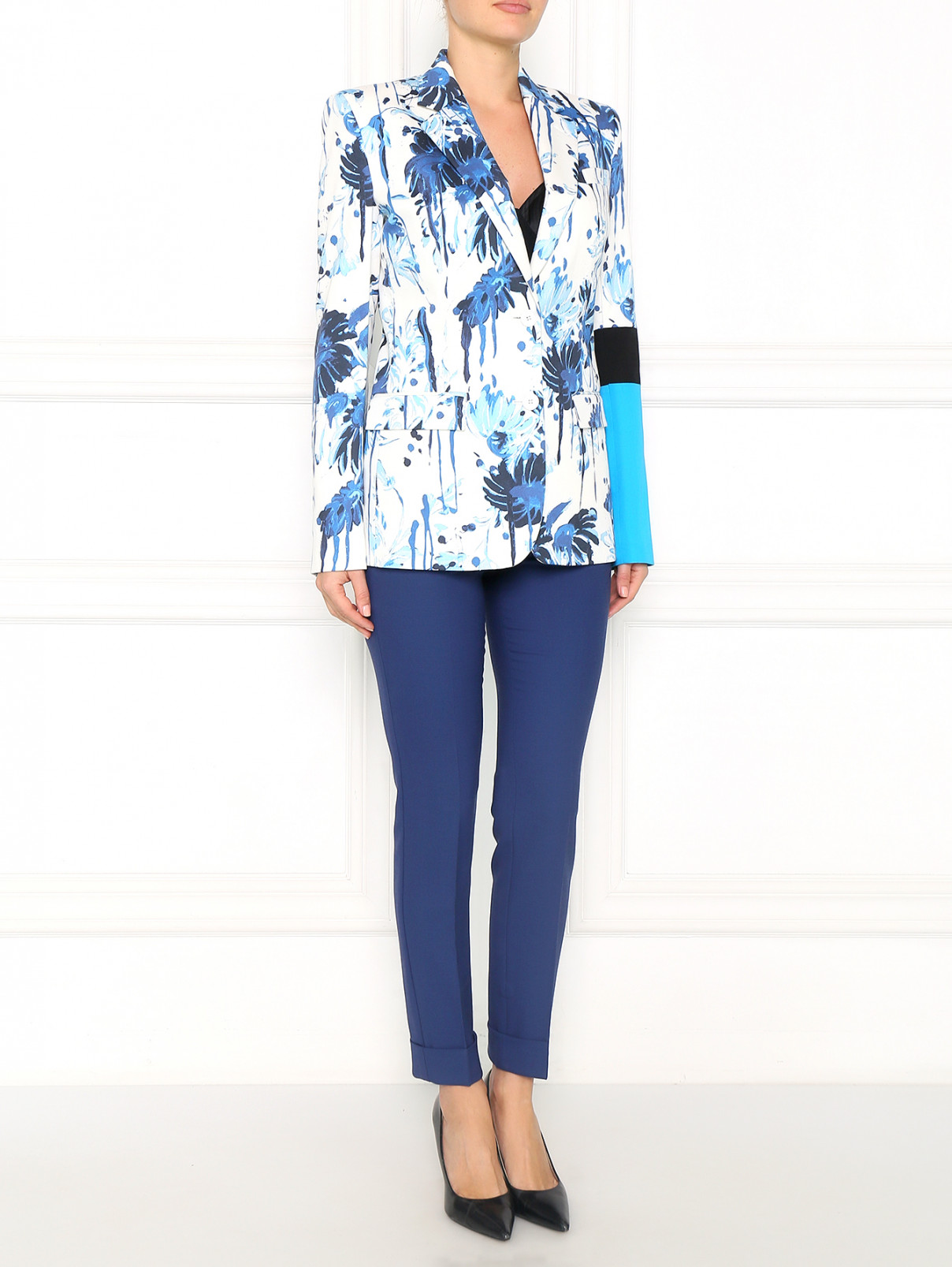 Пиджак из хлопка с цветочным узором Jean Paul Gaultier  –  Модель Общий вид  – Цвет:  Белый