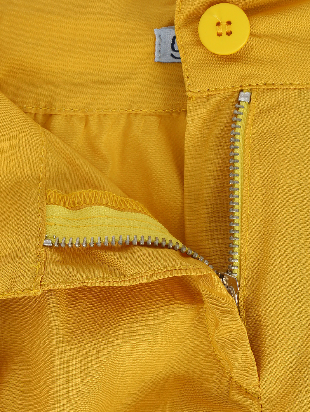 Шорты-парашюты из хлопка декорированные защипами MiMiSol  –  Деталь  – Цвет:  Желтый