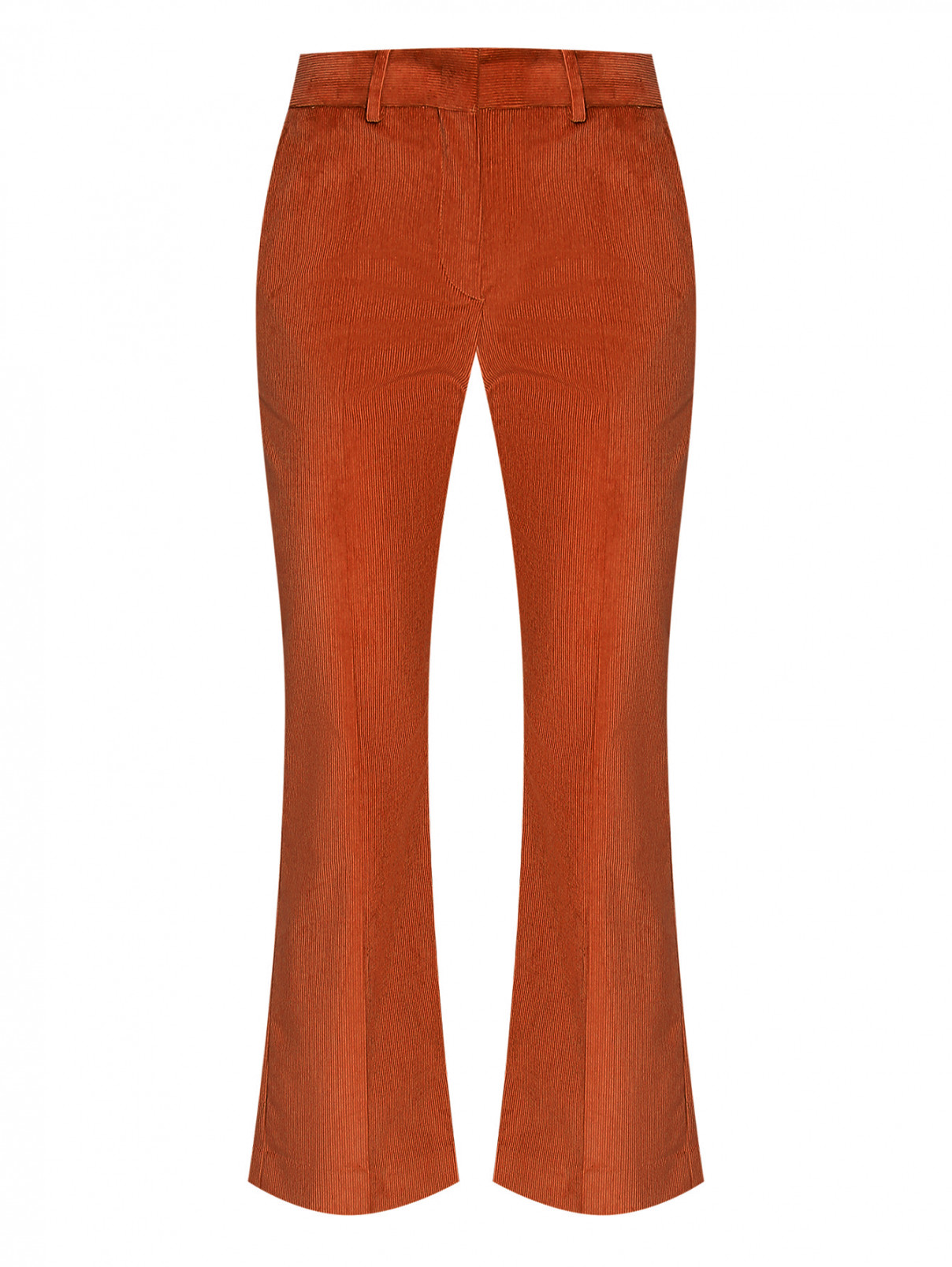 Вельветовые брюки со стрелками Paul Smith  –  Общий вид  – Цвет:  Коричневый