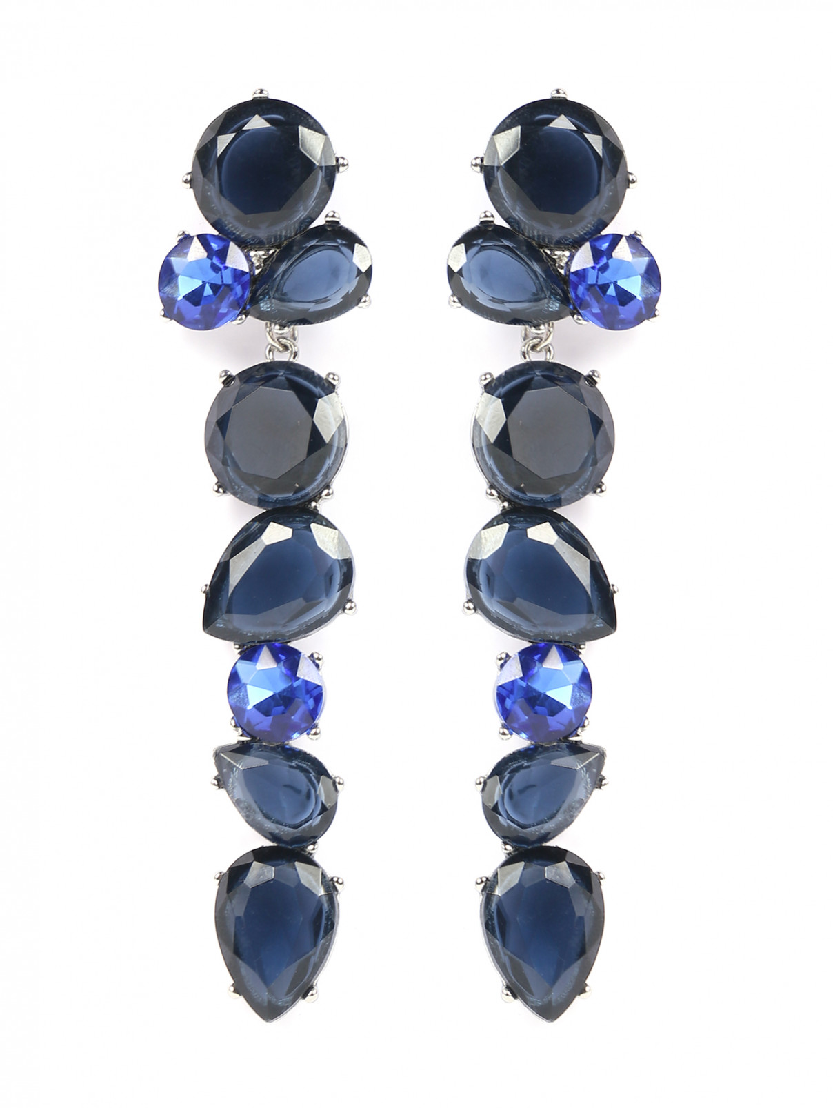Серьги из металла декорированные кристаллами Max&Co  –  Общий вид  – Цвет:  Синий