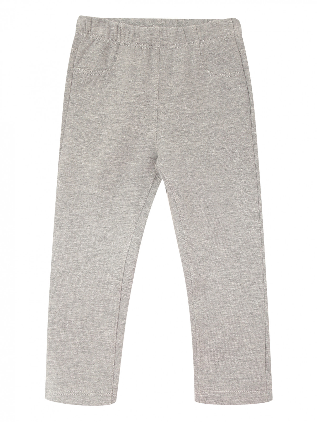 Хлопковые однотонные брюки Il Gufo  –  Общий вид  – Цвет:  Серый