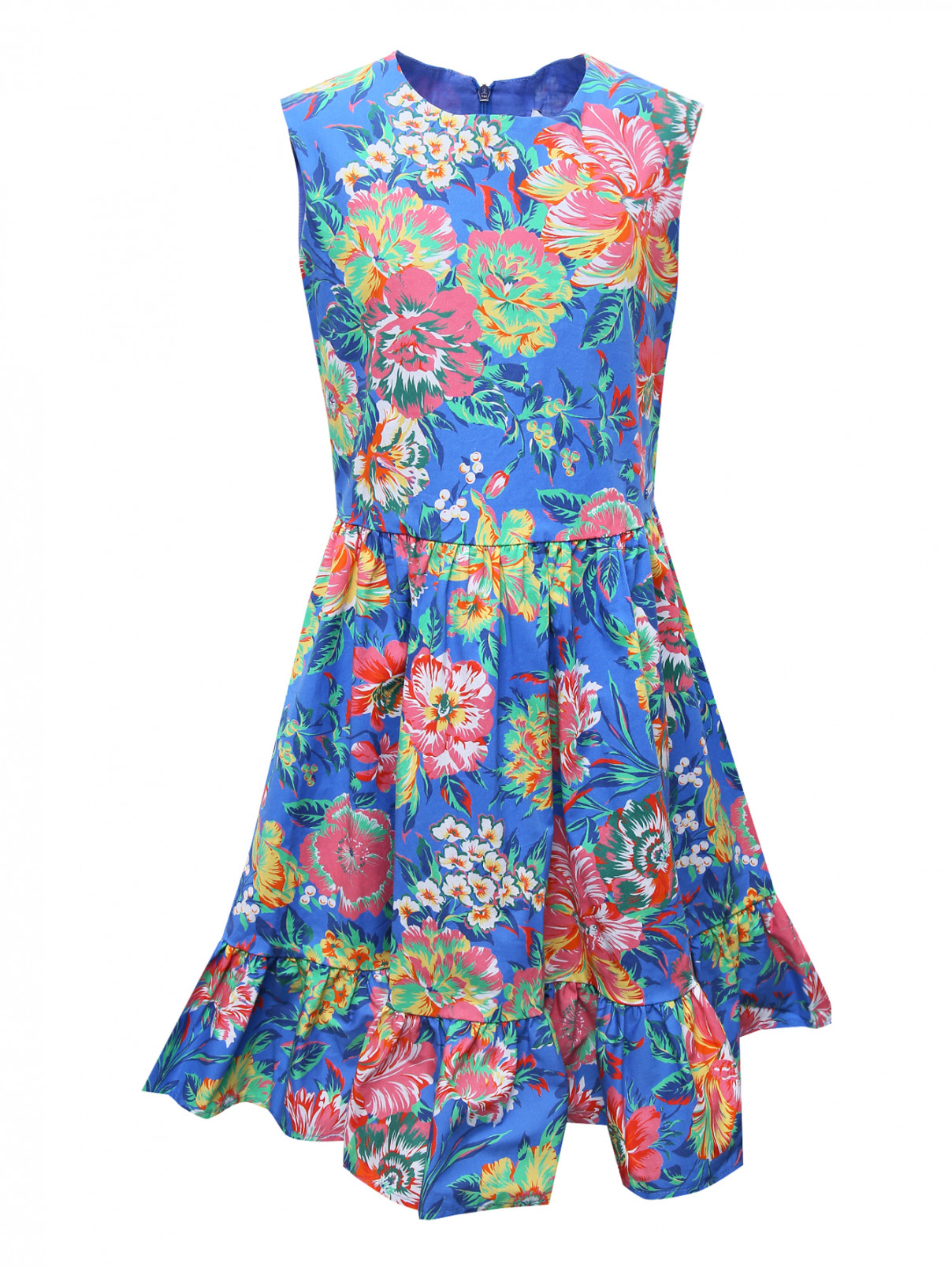 Платье хлопковое с цветочным узором MSGM  –  Общий вид  – Цвет:  Мультиколор