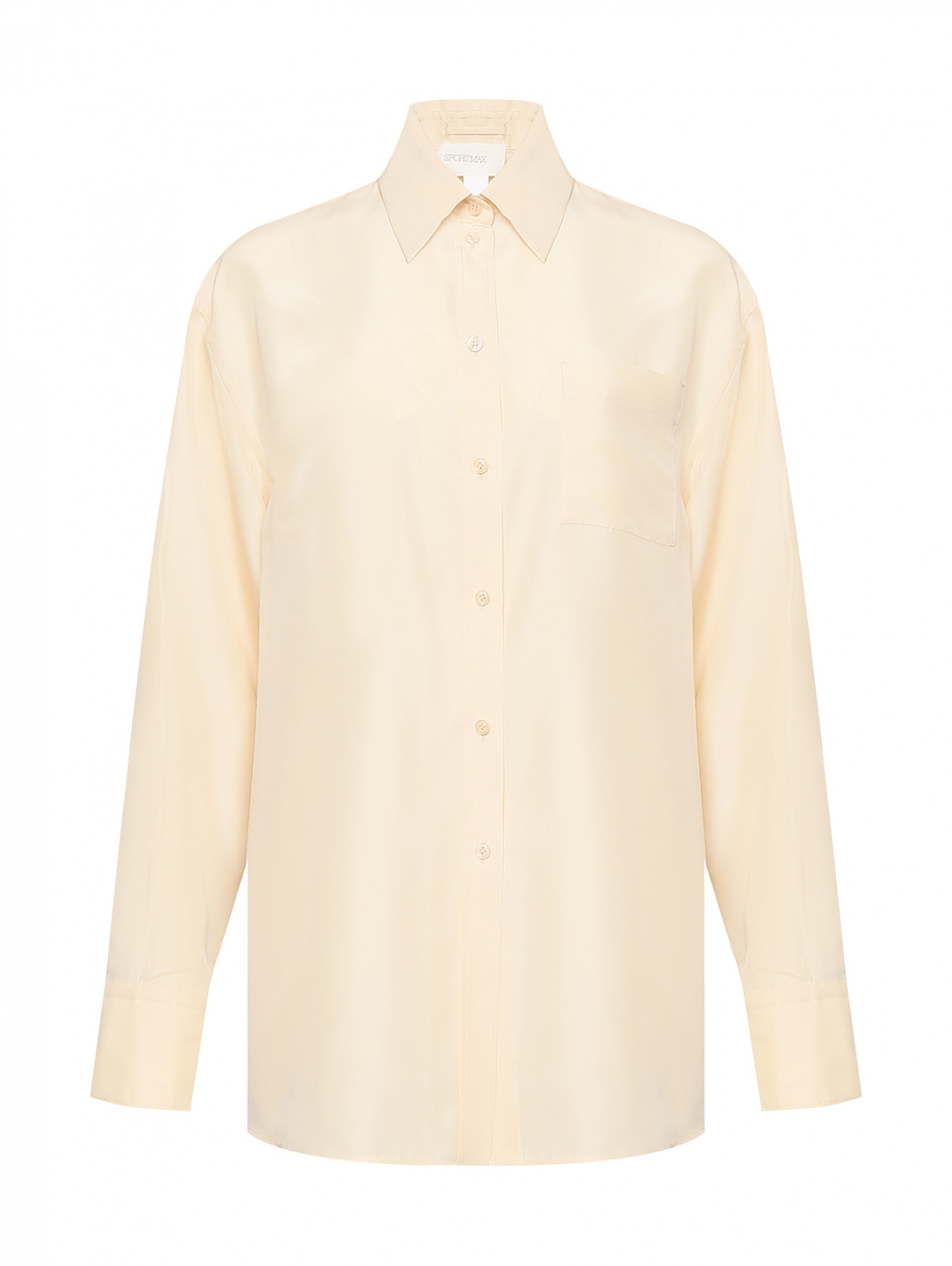 Рубашка из шелка Sportmax  –  Общий вид  – Цвет:  Бежевый