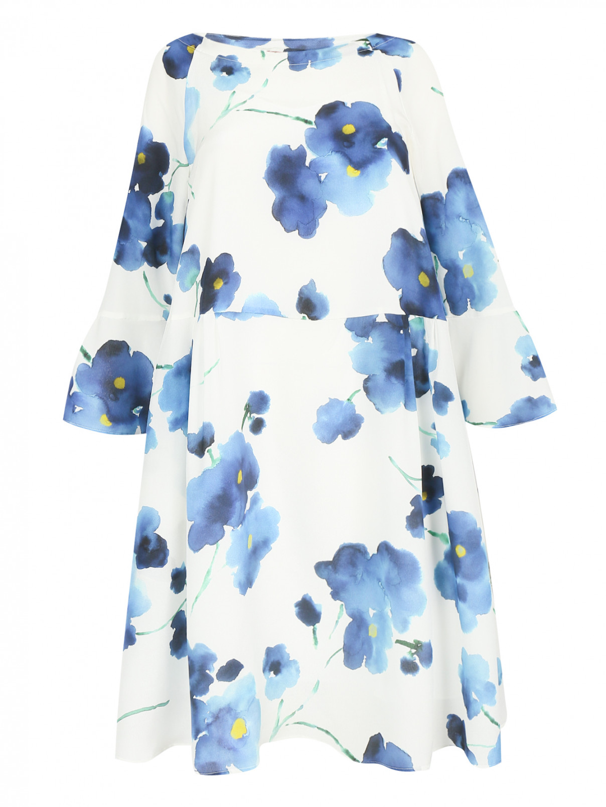 Платье из шелка свободного кроя с узором Max Mara  –  Общий вид  – Цвет:  Узор