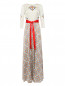 Платье-макси из шелка с узором A La Russe  –  Общий вид