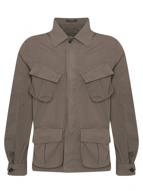 Куртка на пуговицах с накладными карманами - Общий вид
