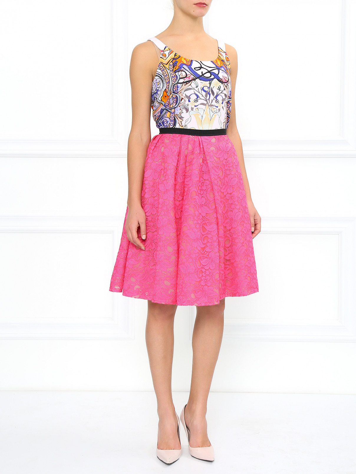 Кружевная юбка-солнце Antonio Marras  –  Модель Общий вид  – Цвет:  Розовый