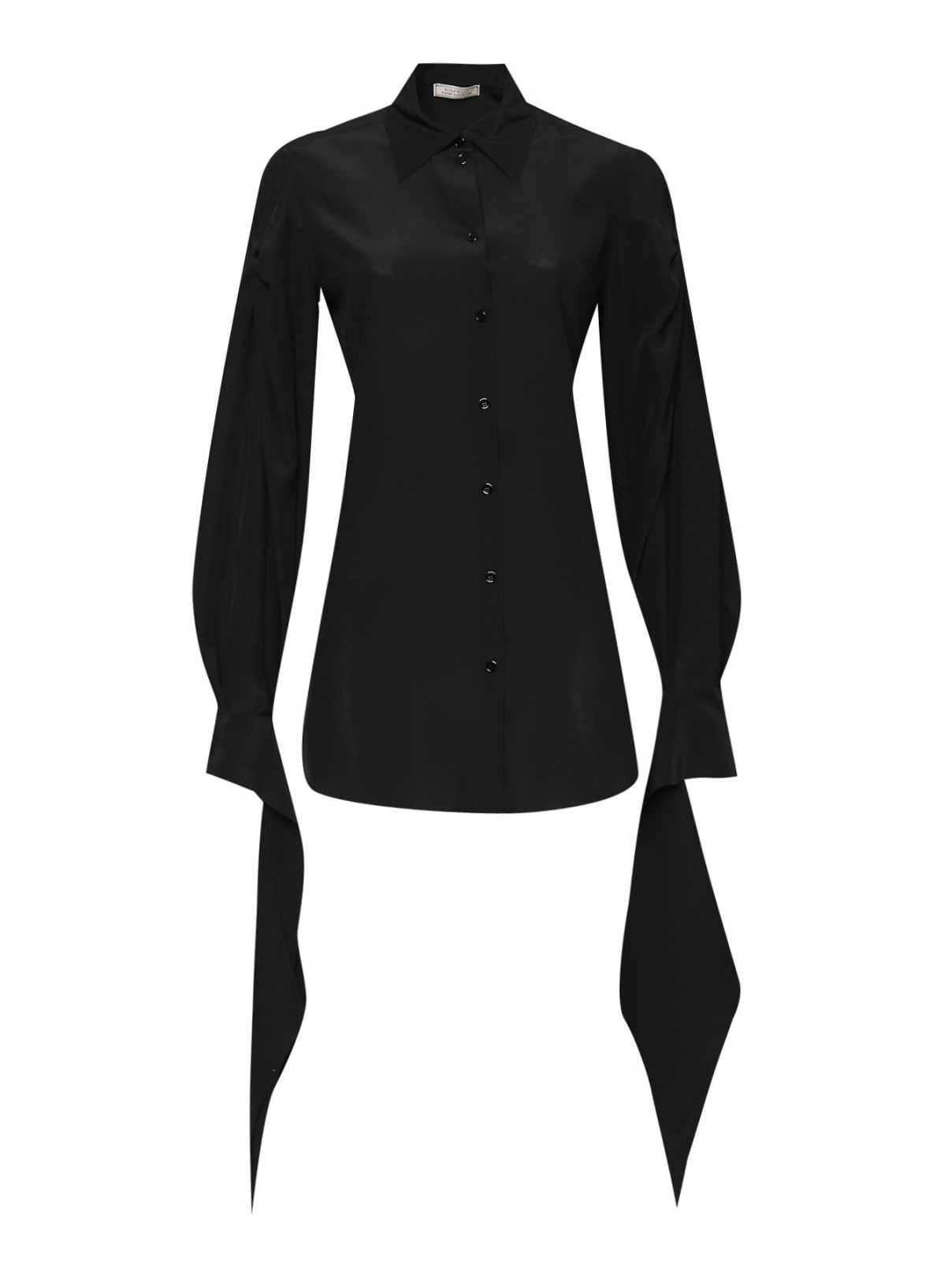 Блуза из шелка на пуговицах Nina Ricci  –  Общий вид  – Цвет:  Черный