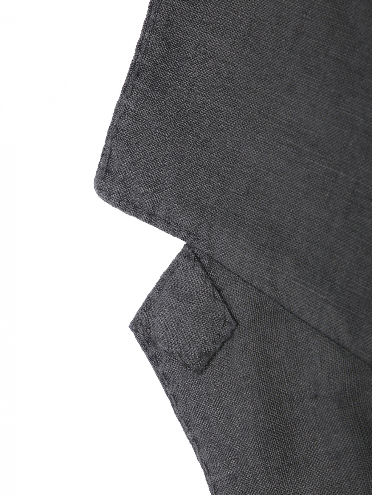 Пиджак из льна с карманами LARDINI  –  Деталь  – Цвет:  Серый