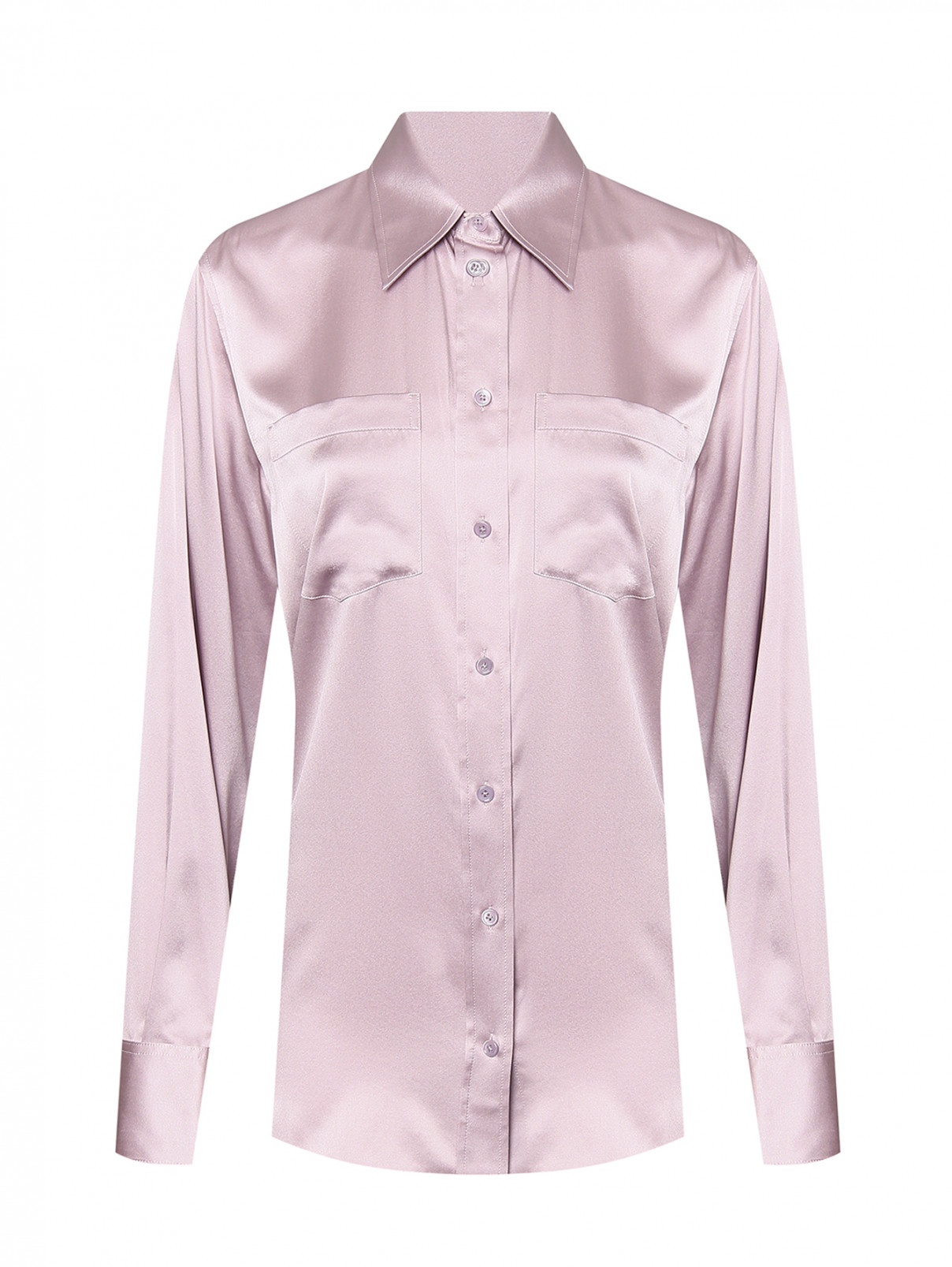 Блузка из шелка и эластана Helmut Lang  –  Общий вид  – Цвет:  Фиолетовый