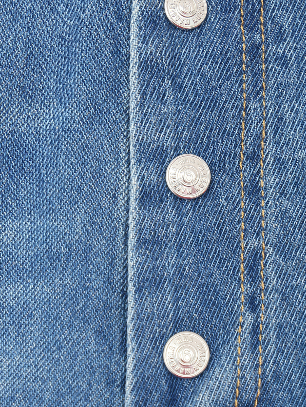 ДЖинсовые шорты с карманами MM6  –  Деталь1  – Цвет:  Синий