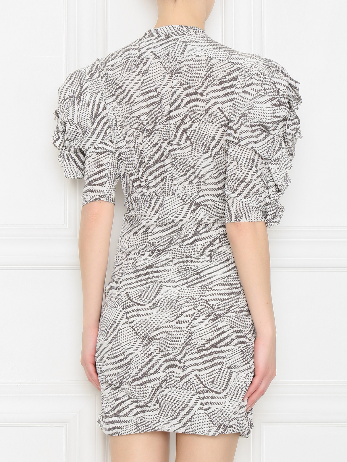 Платье из шелка с узором Isabel Marant  –  МодельВерхНиз1  – Цвет:  Белый