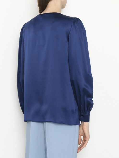 Блуза из шелка с декоративной отделкой  - МодельВерхНиз1
