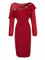 Платье с воланом и декором кружевом Marina Rinaldi  –  Общий вид