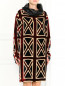 Платье свободного кроя из бархата с узором Jean Paul Gaultier  –  Модель Верх-Низ