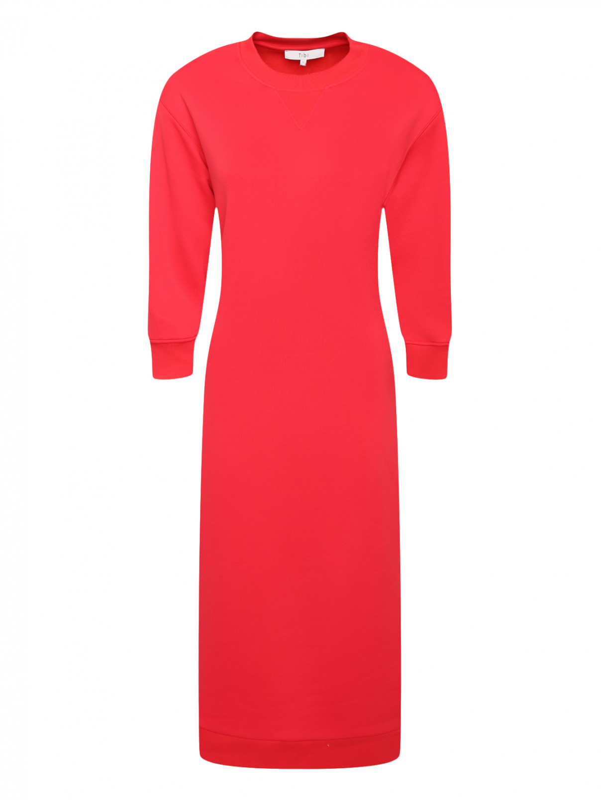 Платье из хлопка с открытой спиной TIBI  –  Общий вид  – Цвет:  Красный