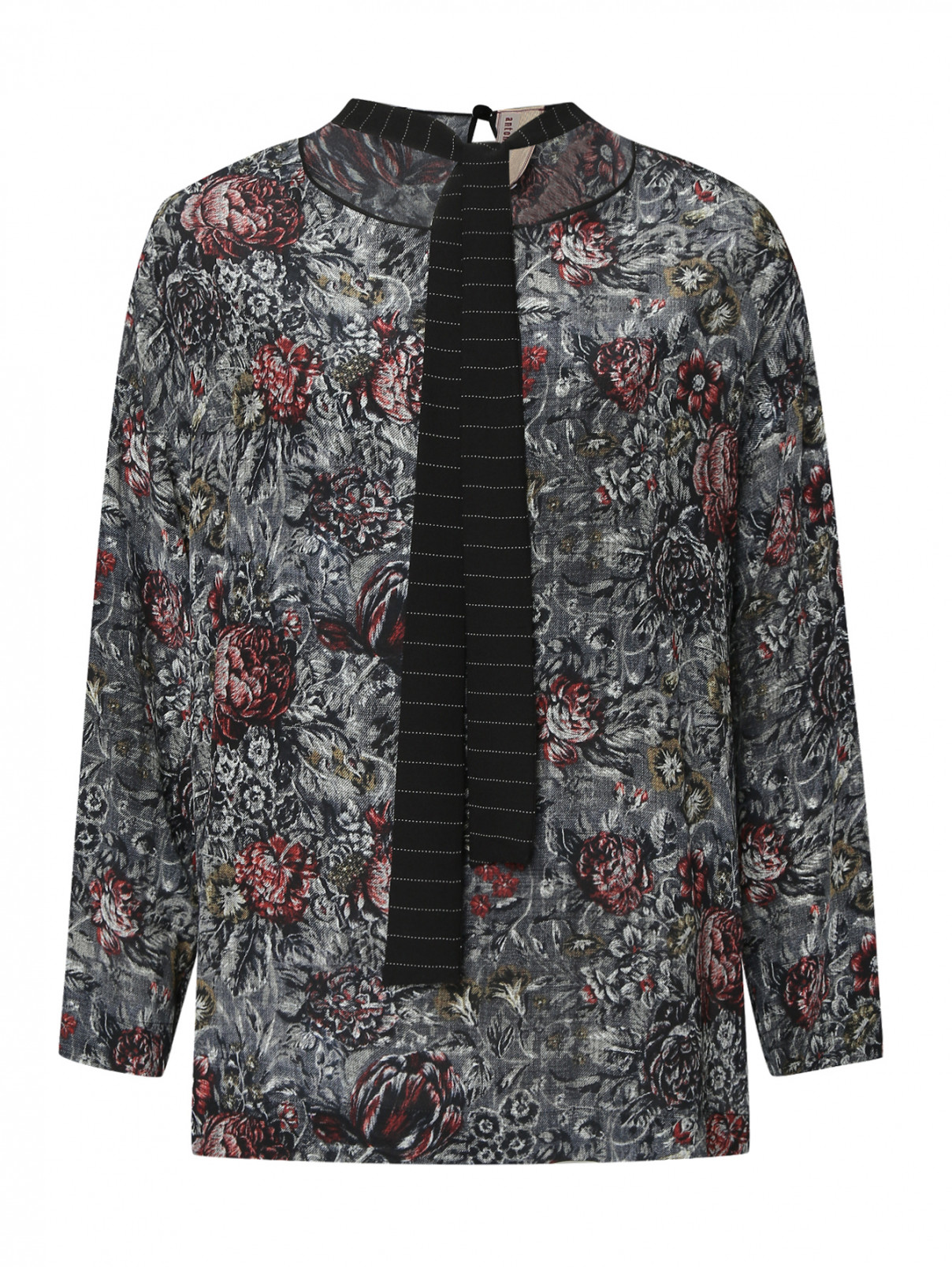 Блуза с цветочным принтом Antonio Marras  –  Общий вид  – Цвет:  Серый