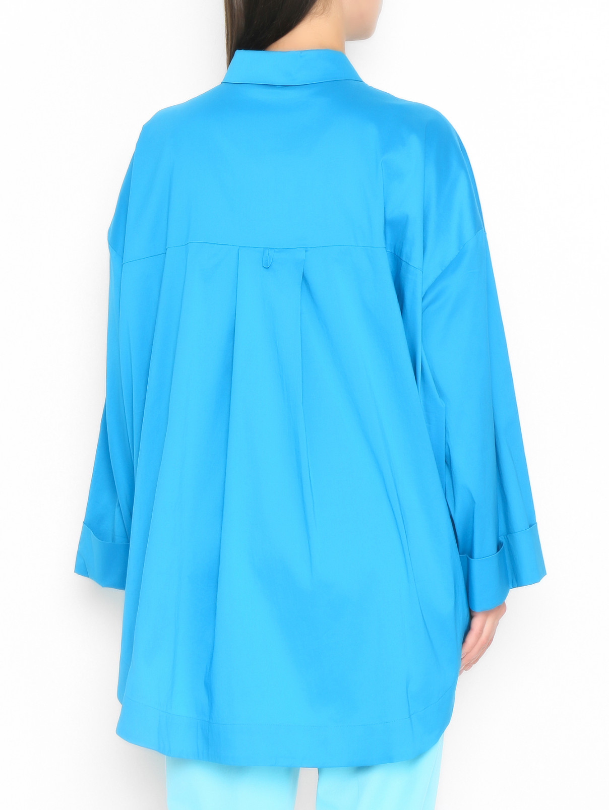 Блуза с накладным карманом Marina Rinaldi  –  МодельВерхНиз1  – Цвет:  Синий