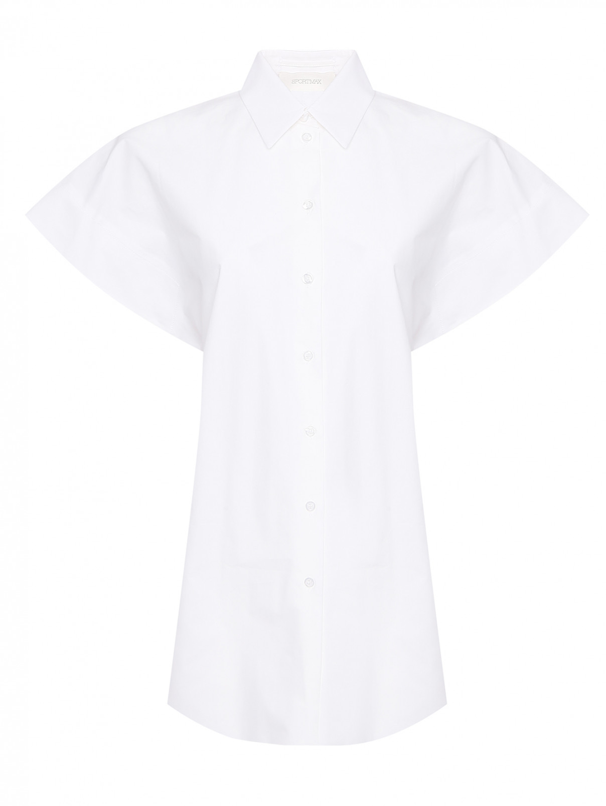 Блуза из хлопка с короткими рукавами Sportmax  –  Общий вид  – Цвет:  Белый