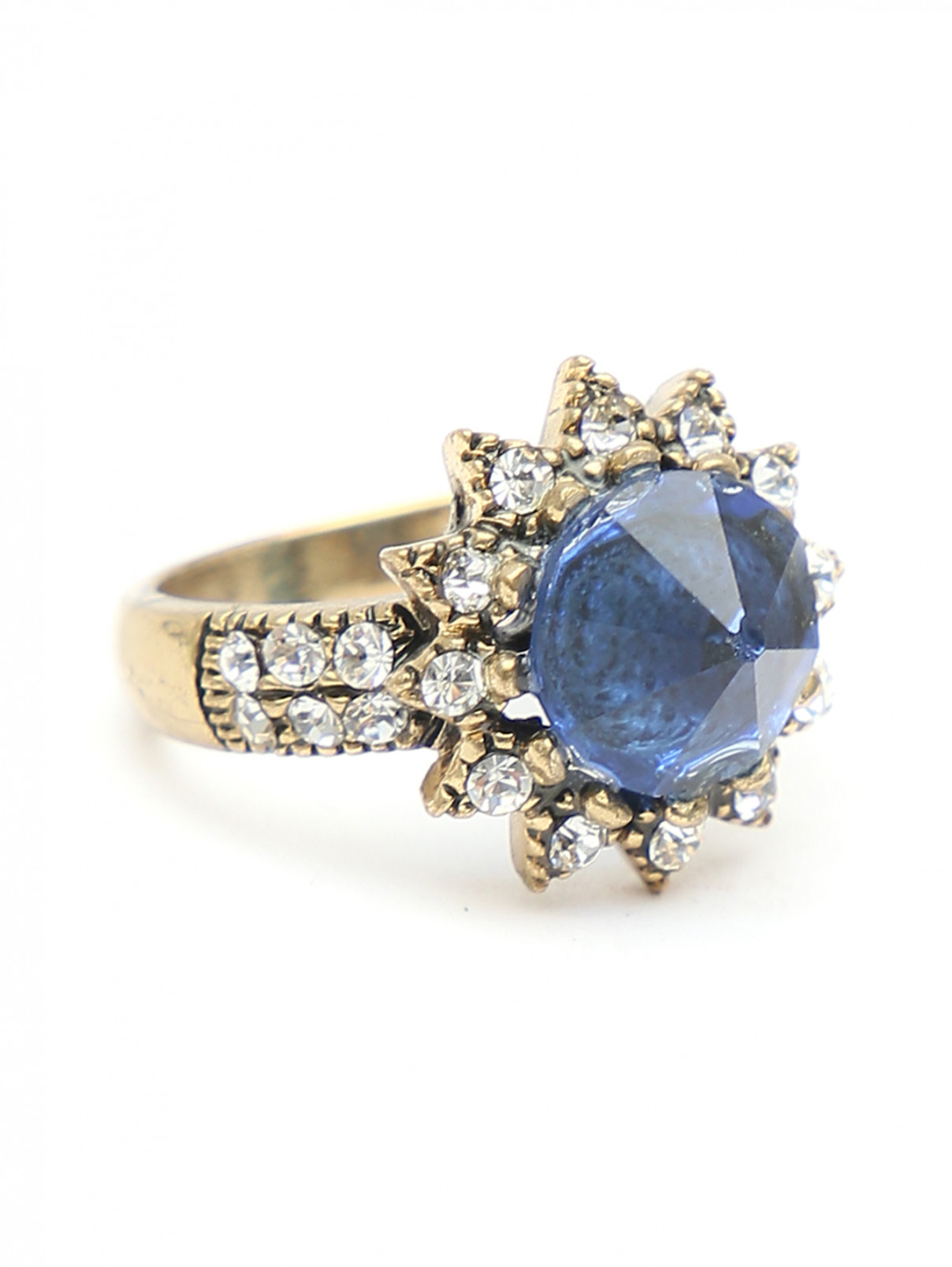 Кольцо из металла с кристаллами Look&Took  –  Общий вид  – Цвет:  Синий