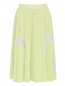 Плиссированная юбка-миди с кружевной отделкой Barbara Bui  –  Общий вид