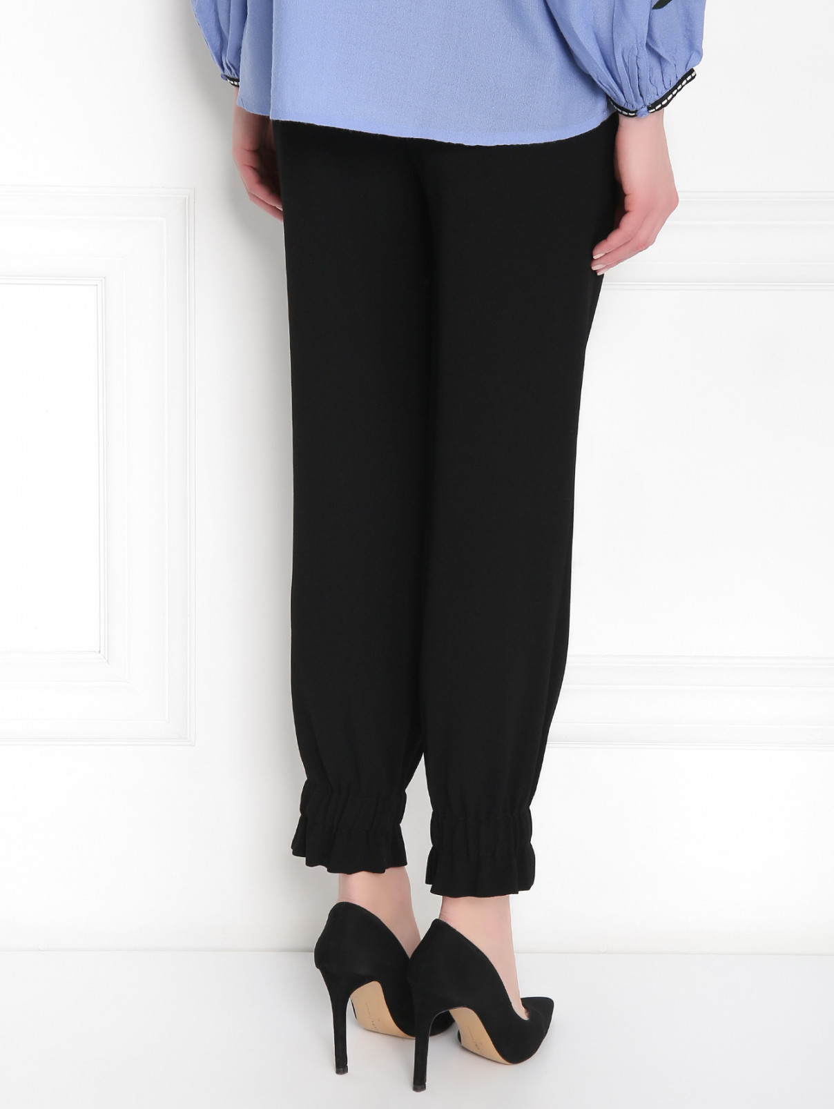 Укороченные брюки со складками Sonia Rykiel  –  МодельВерхНиз1  – Цвет:  Черный