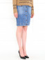 Джинсовая юбка-карандаш Moschino Couture  –  Модель Верх-Низ