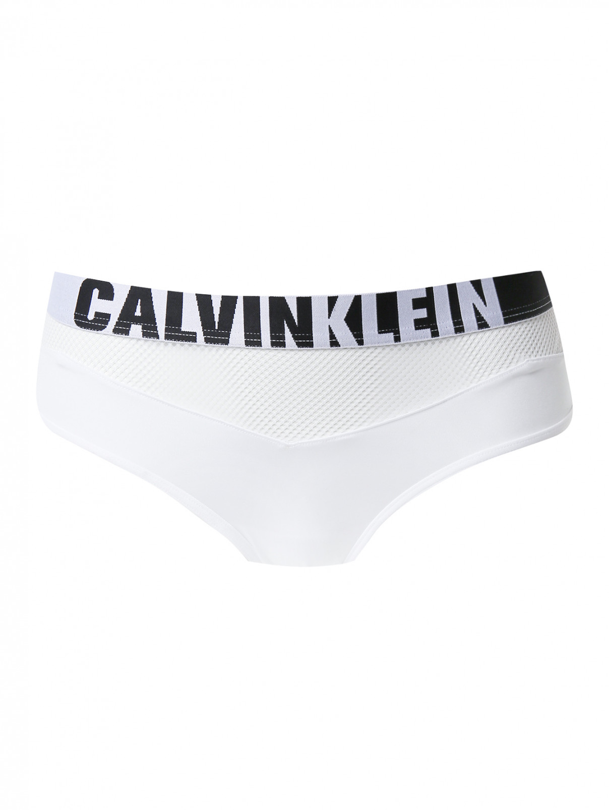 Трусы с контрастной отделкой Calvin Klein  –  Общий вид  – Цвет:  Белый