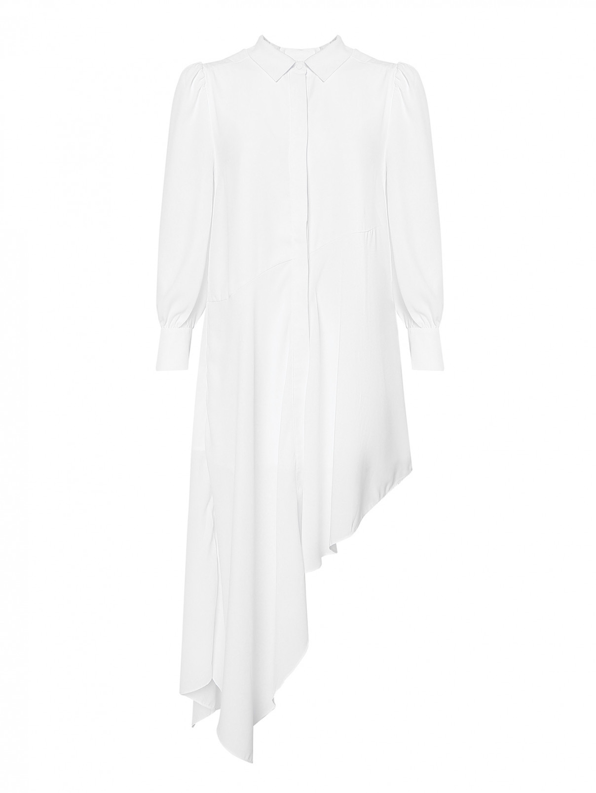 Платье-рубашка, асимметричное Elliatt  –  Общий вид  – Цвет:  Белый