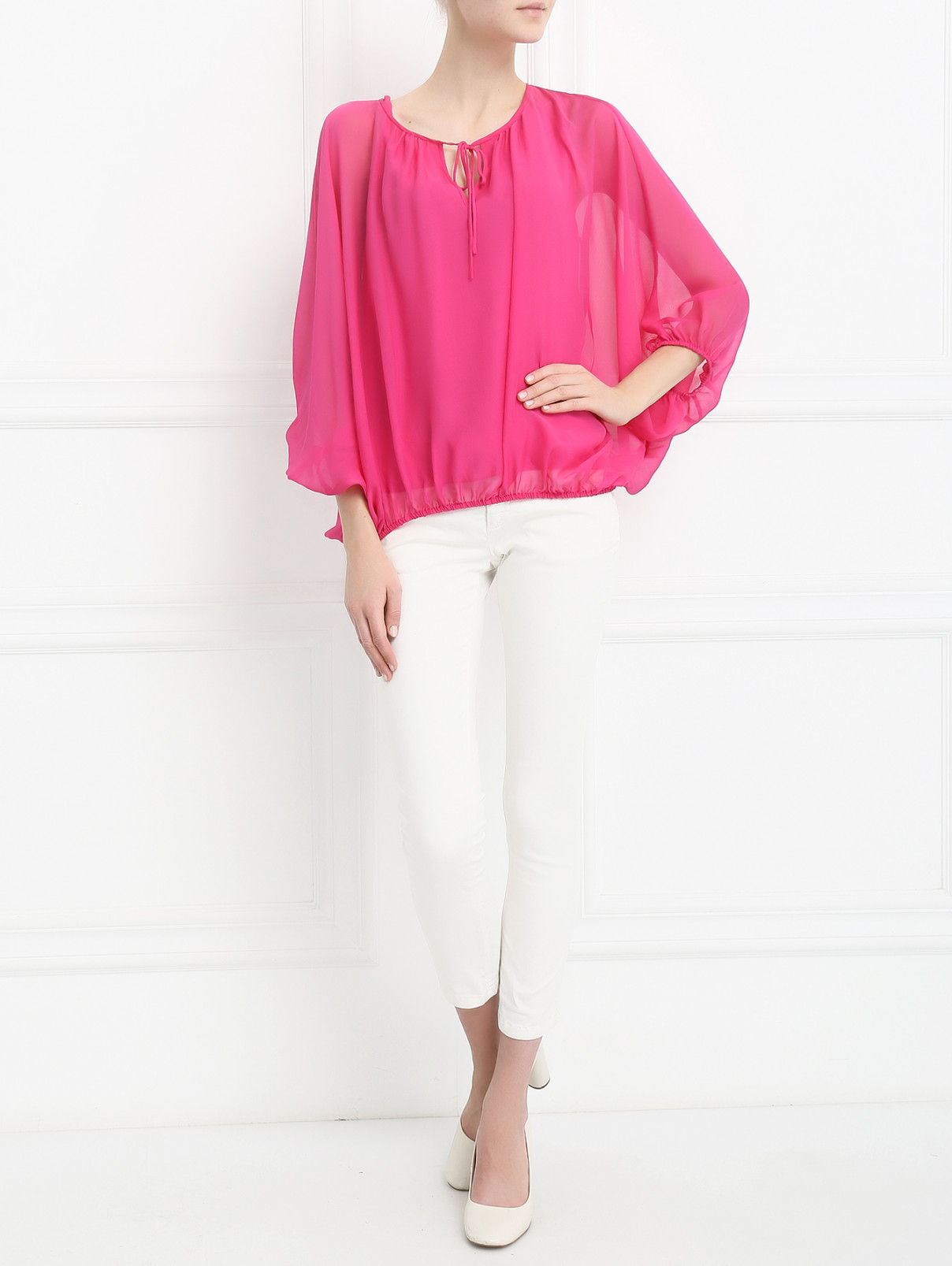 Блуза из шелка свободного кроя Diane von Furstenberg  –  Модель Общий вид  – Цвет:  Розовый