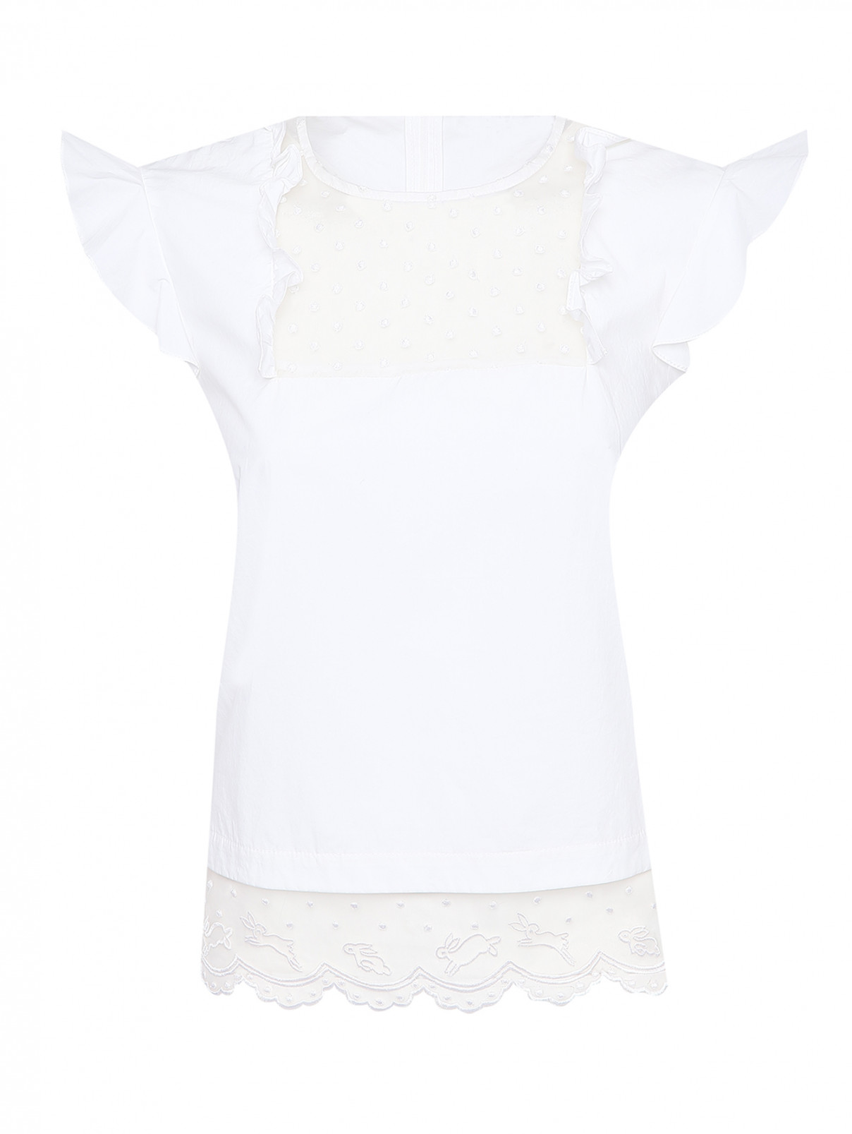 Блуза из хлопка с кружевной отделкой Markus Lupfer  –  Общий вид
