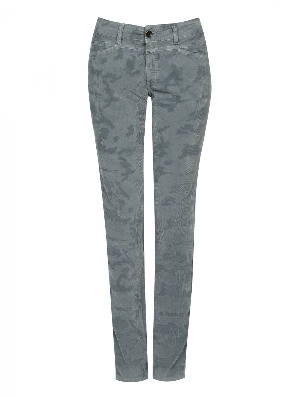 Микровельветовые брюки из хлопка в стиле "милитари" CLOSED  –  Общий вид  – Цвет:  Серый