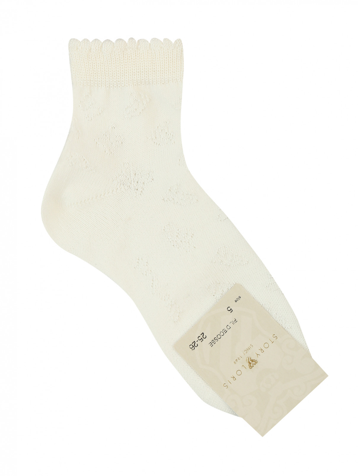 Ажурные носки из смешанного хлопка Story Loris  –  Общий вид  – Цвет:  Белый