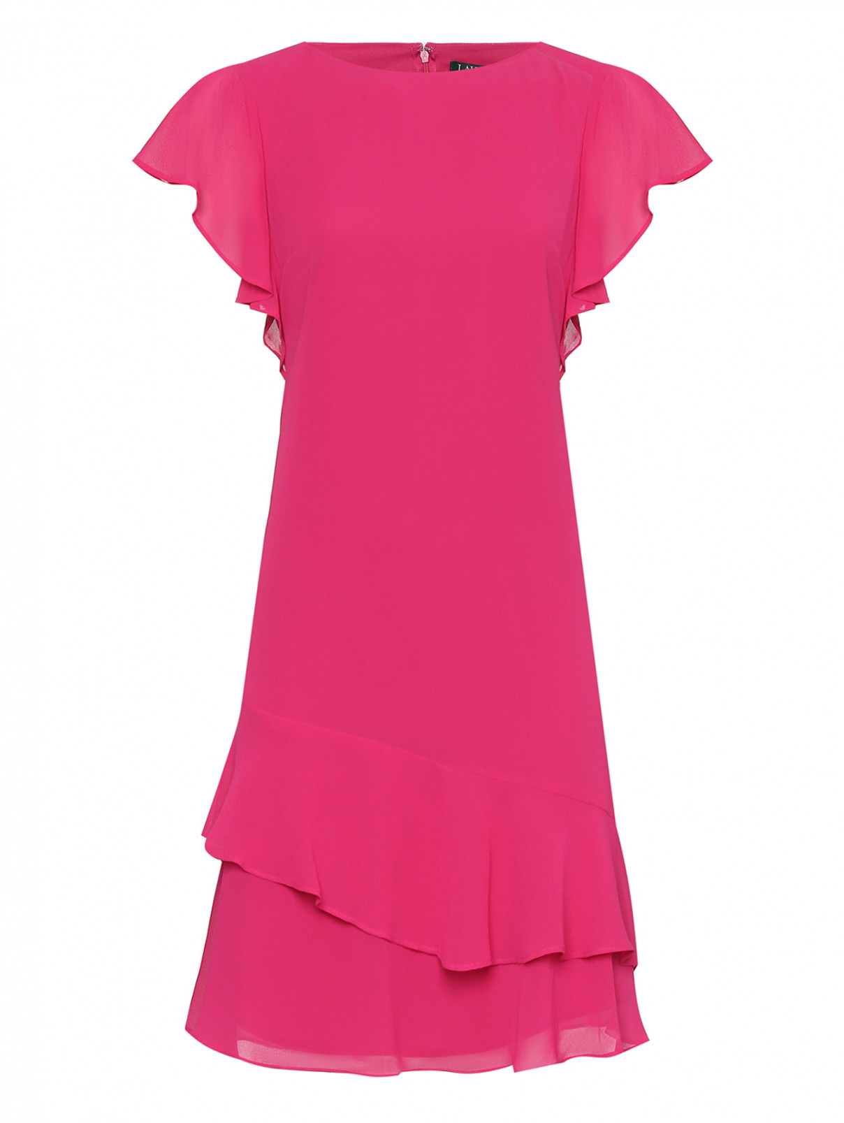 Платье-мини с оборкой Lauren  –  Общий вид  – Цвет:  Фиолетовый