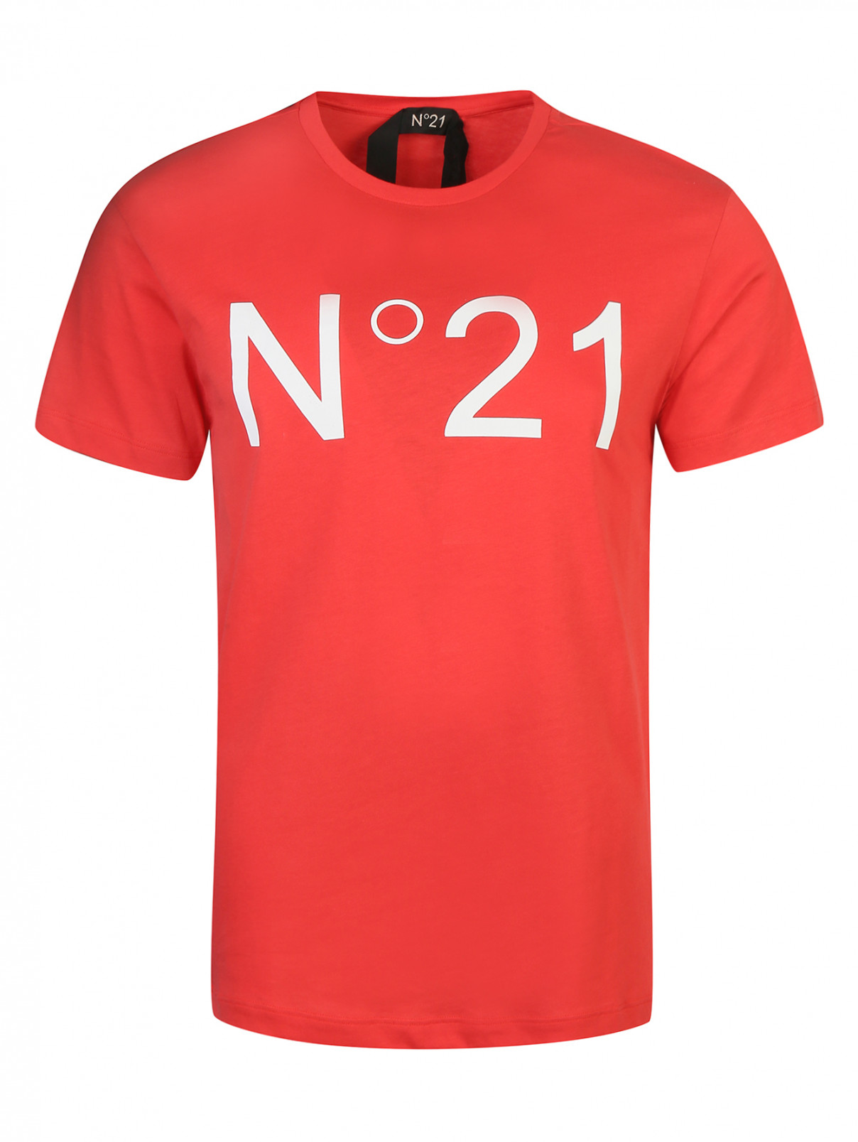 Футболка из хлопка N21  –  Общий вид  – Цвет:  Красный