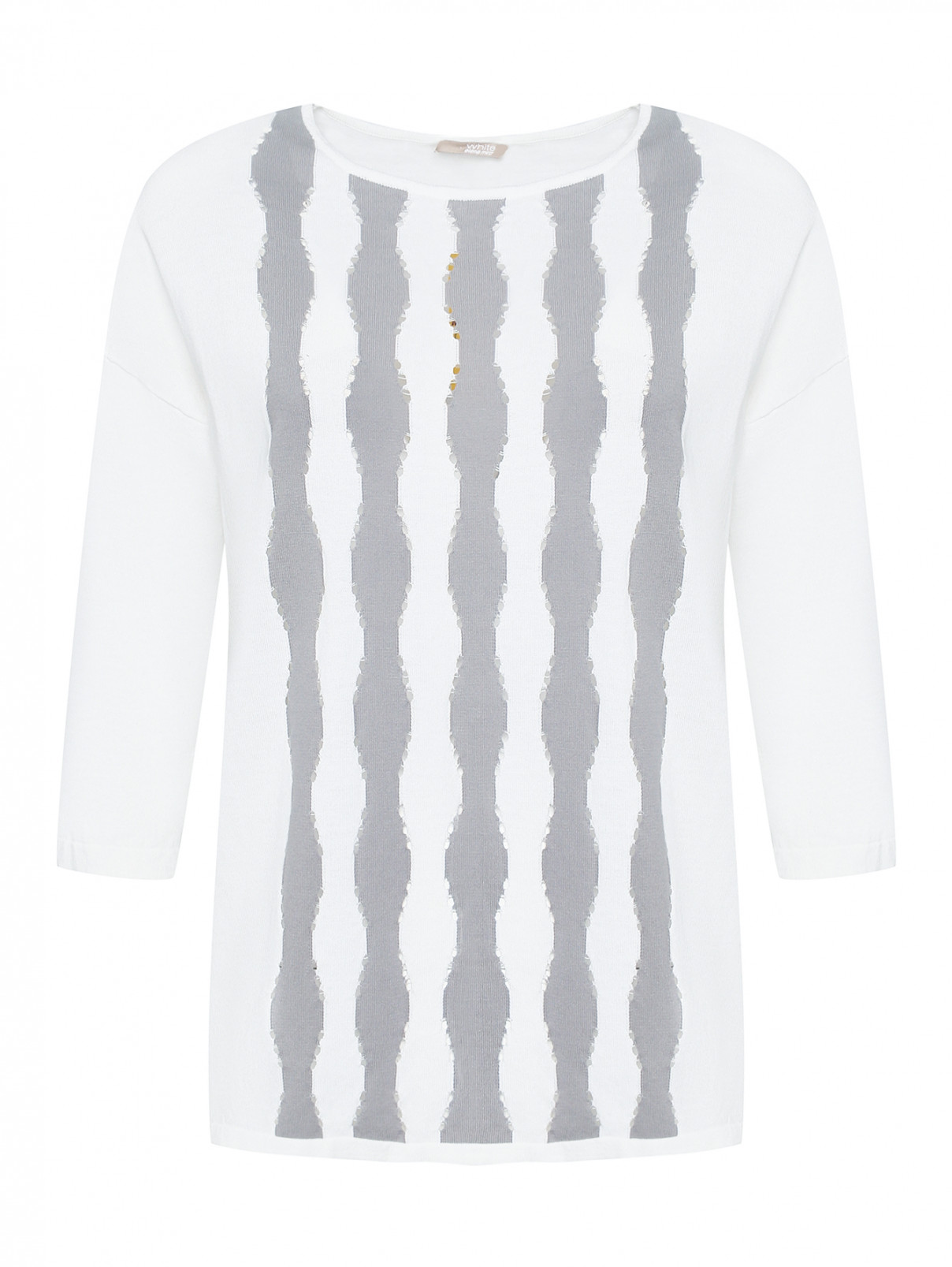 Блуза из хлопка из комбинированной ткани Elena Miro  –  Общий вид