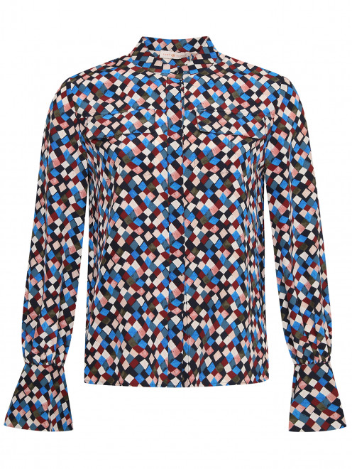 Блуза из шелка с узором Tory Burch - Общий вид